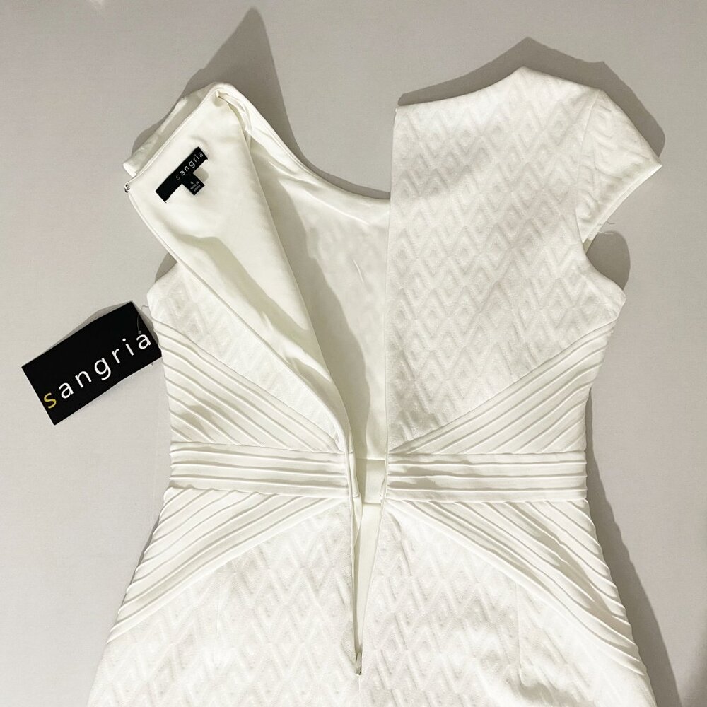 Sangria White Textured Midi Dress | Short Sleeve | Size 4 | NWT - Picture 7 of 12